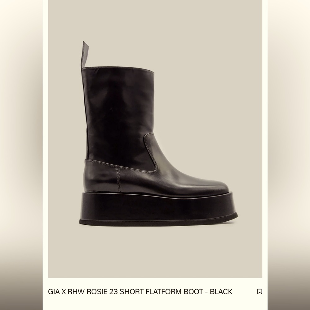 GIA X RHW ROSIE 23 SHORT PLATFORM BOOT - BLACK